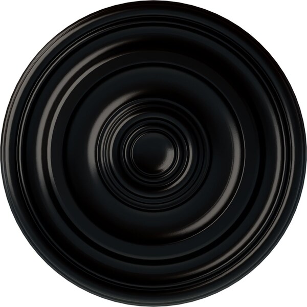 Ekena Millwork Kepler Traditional Ceiling Medallion (For Canopies up to 2 5/8"), 11 7/8"OD x 1 1/4"P, Jet Black CM12KPBLF - main